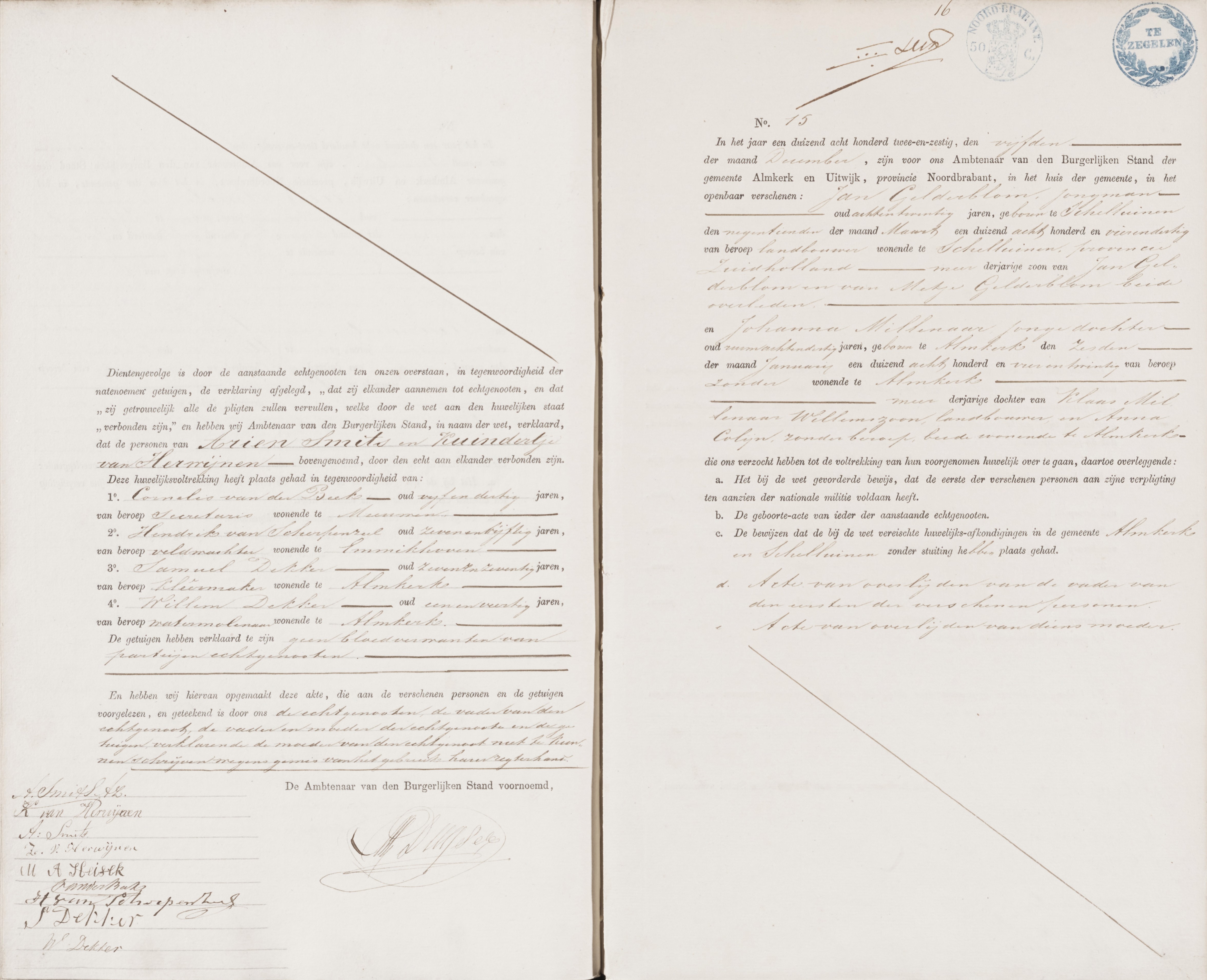 Almkerk en Uitwijk BS Huwelijk 1862 14b-15a