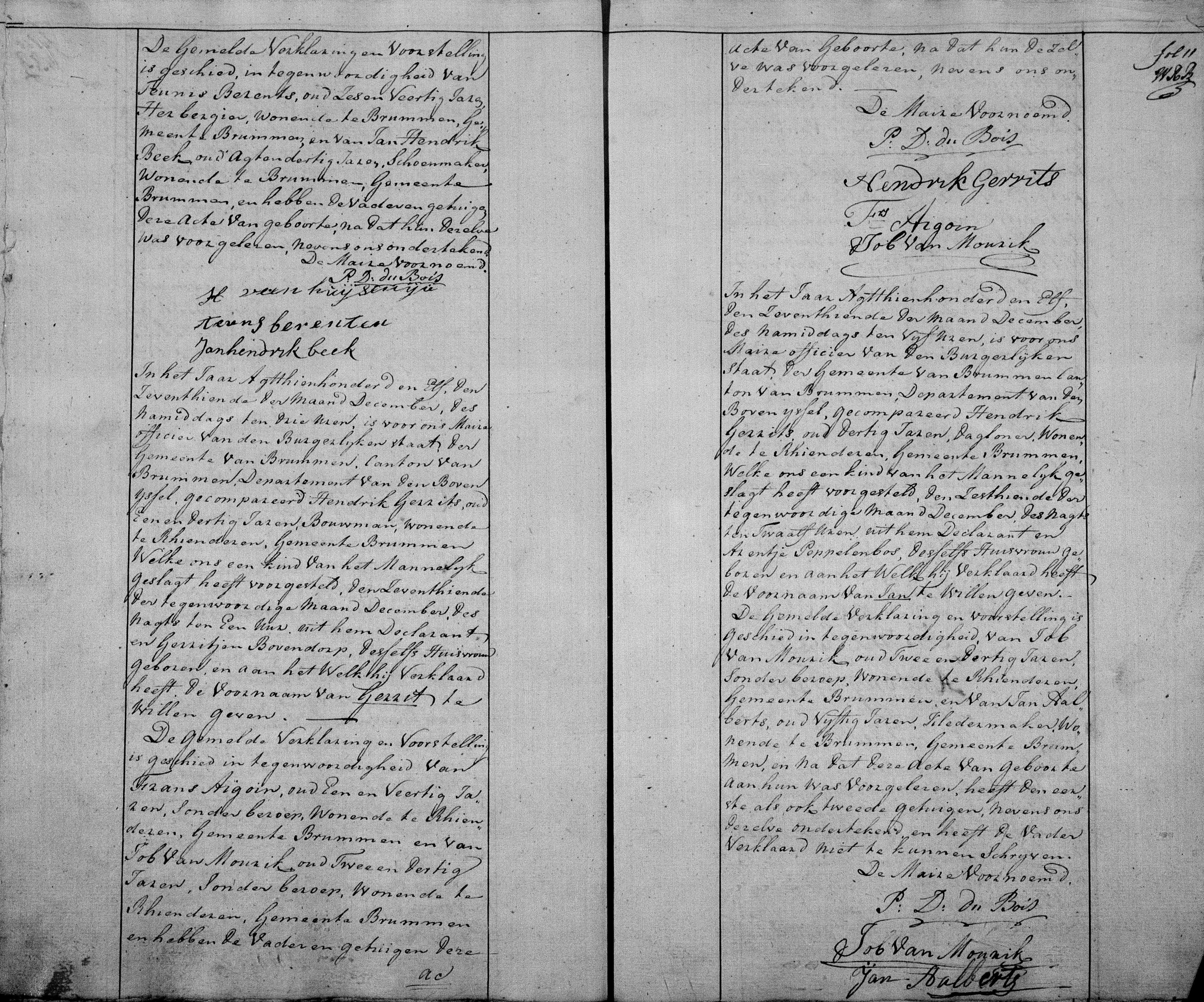 Brummen BS Geboorte 1811 Folio 11