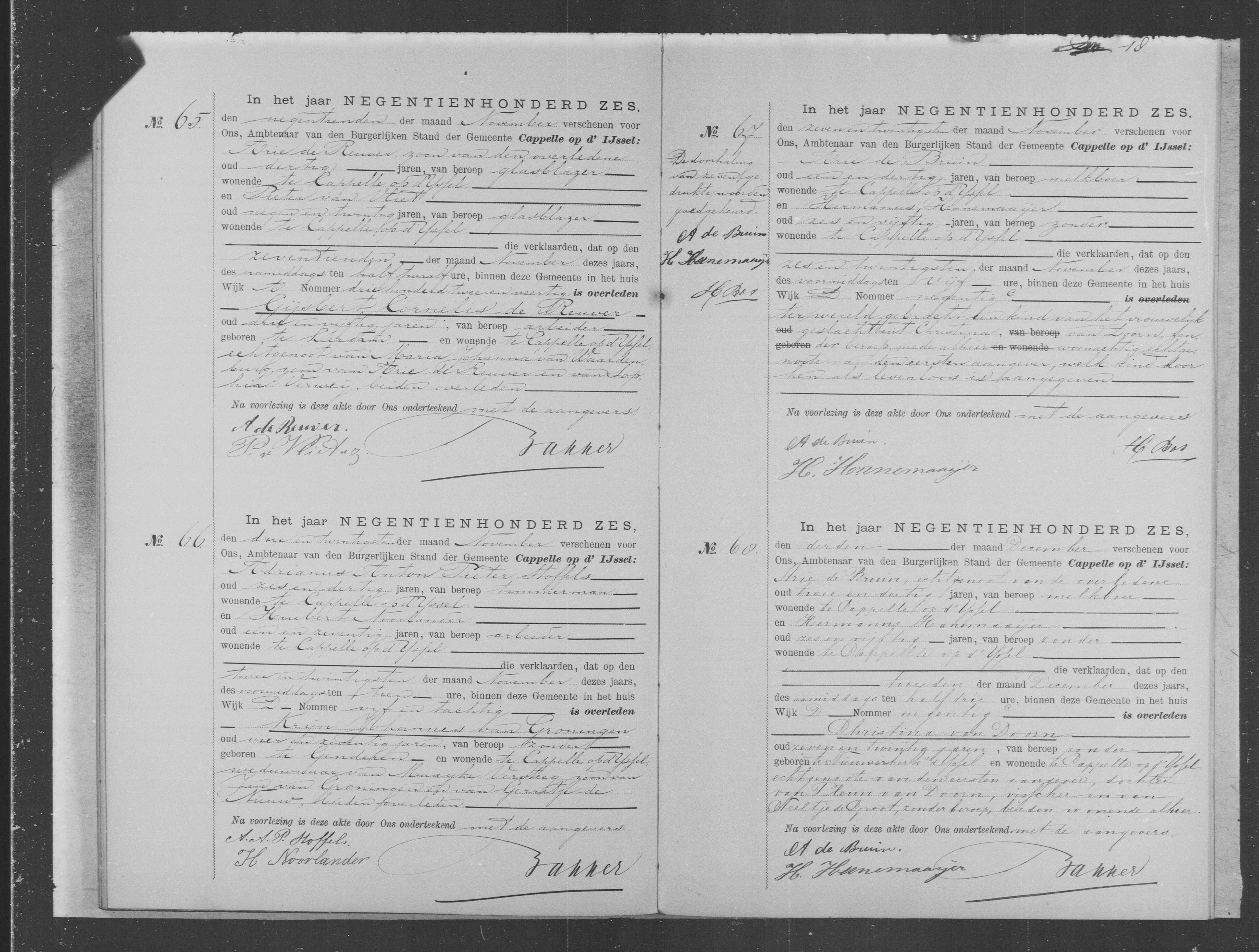 Capelle aan den IJssel BS Overlijden 1906 65-68