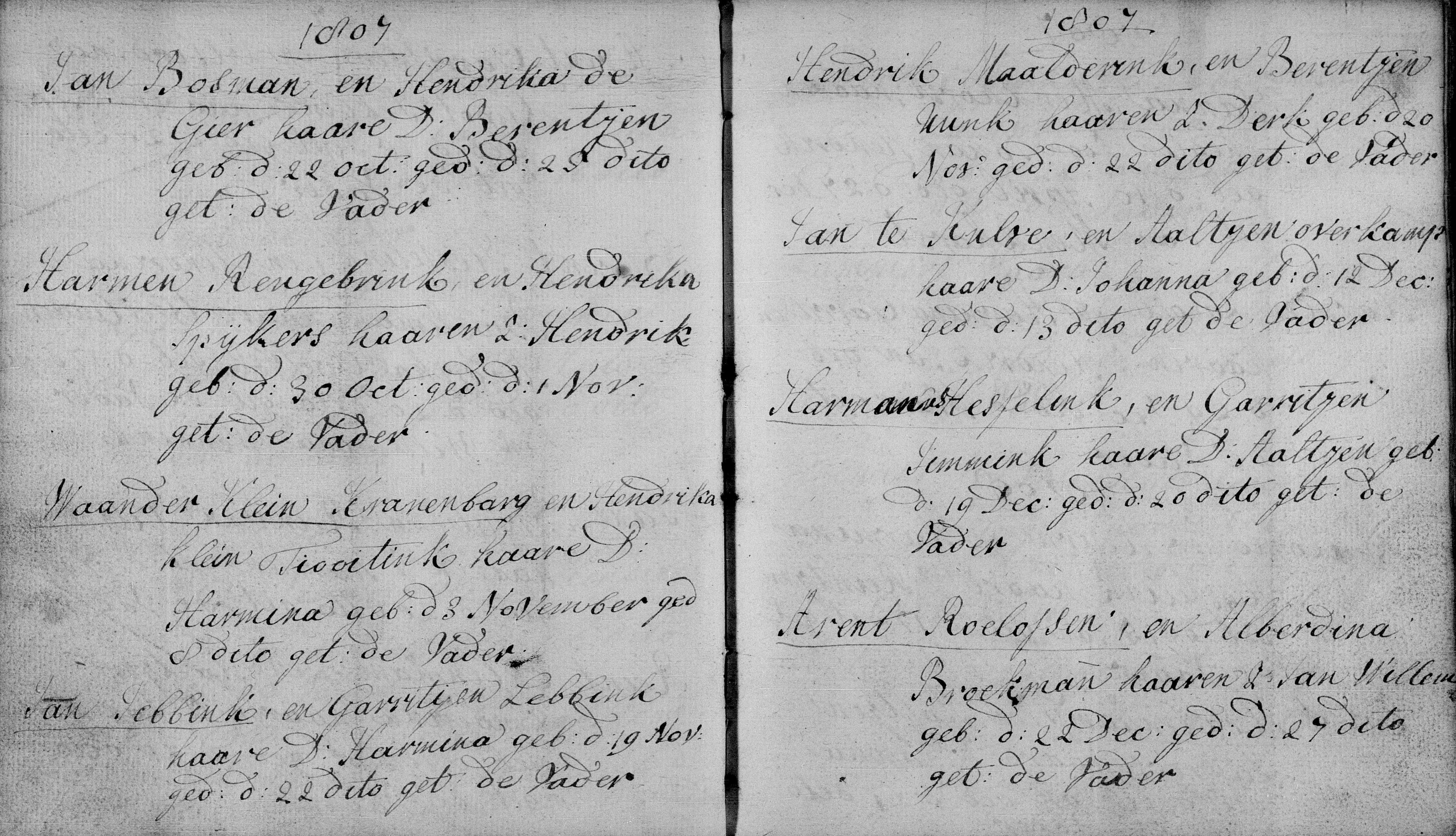 Hengelo (Gelderland) NDG Doopboek 18071025-18071227